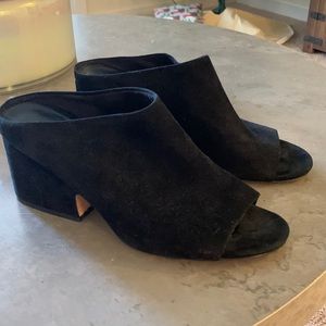 VINCE open toed suede booties. Size 6